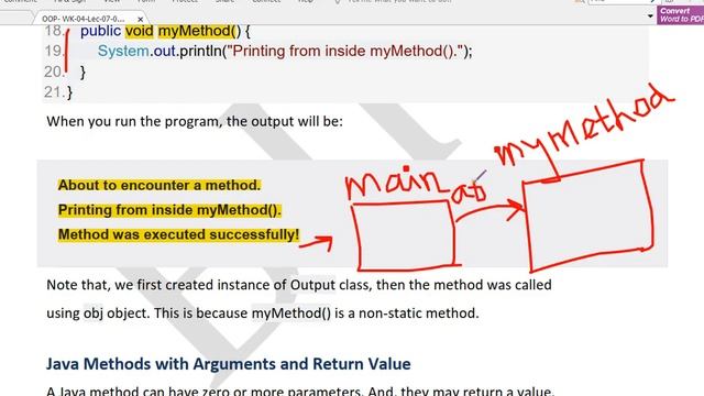 OOP WK 04 Video 3 example with a non static method in java смотреть онлайн