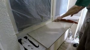 Как обновить пвх подоконник за один день, керамогранитом уложенным на силикон.