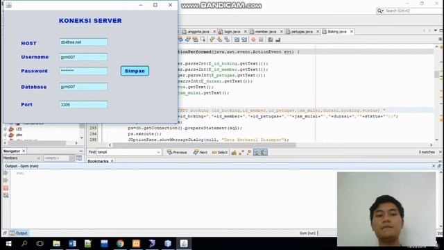 TUGAS SBDL PRAKTEK, KELOMPOK 10(PROGRAM JAVA TENTANG BOOKING GYM)