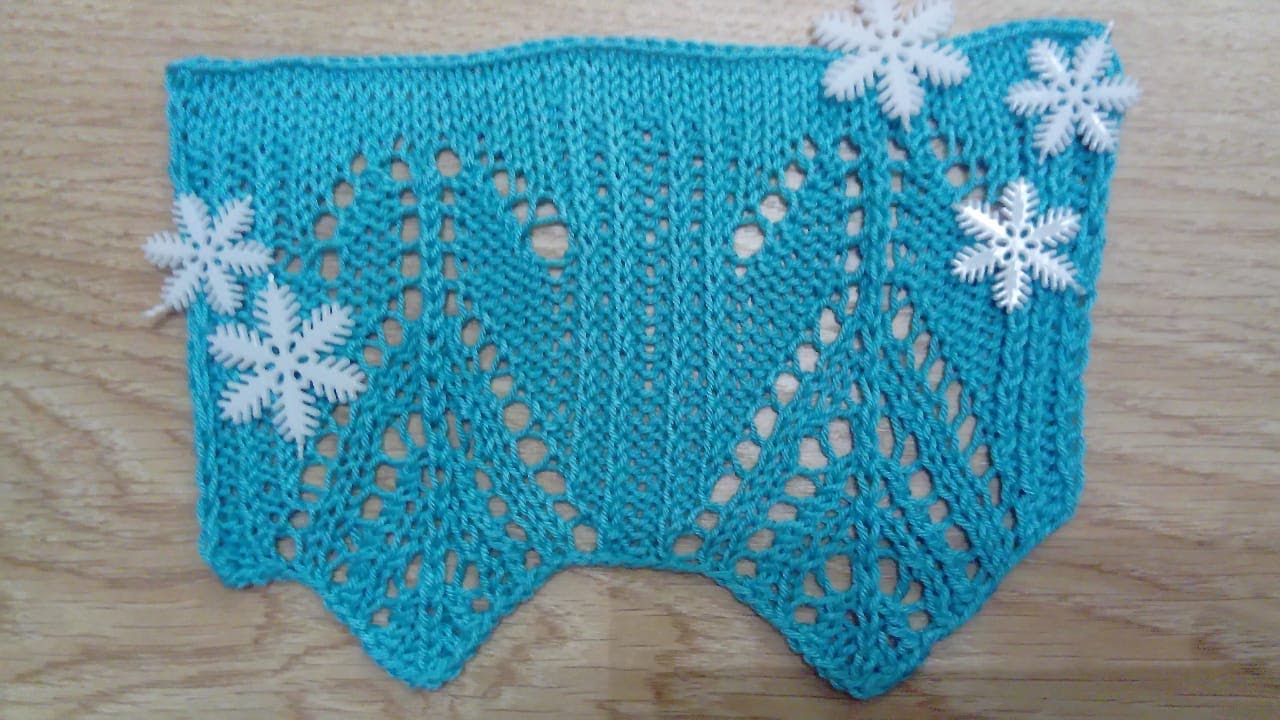 АЖУРНЫЙ УЗОР С РЕЛЬЕФНЫМ КРАЕМ №2 / ПОДРОБНЫЙ МК смотреть онлайн