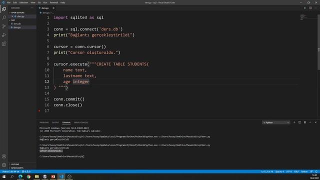 Python Sqlite3 - Tablo Oluşturma ve Tablo Silme смотреть онлайн