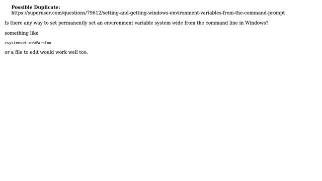 Is there a way to set Windows environment variables from the command line PERMANENTLY смотреть онлайн
