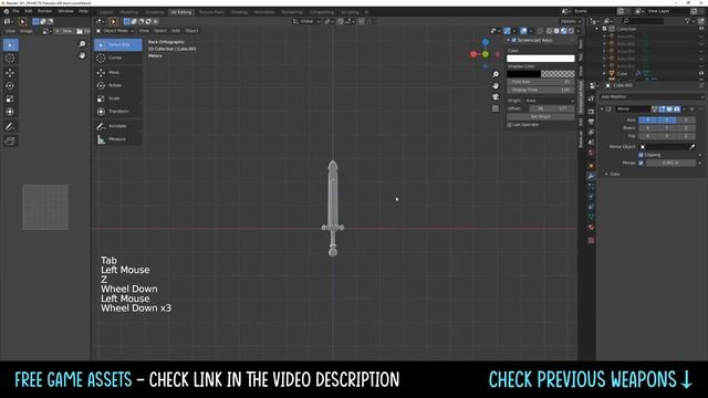 (BRAINCHILDART Armory #05) LOWPOLY Fantasy RPG SWORD in 15 MINUTES (Speed Modeling) in Blender 2.90 смотреть онлайн