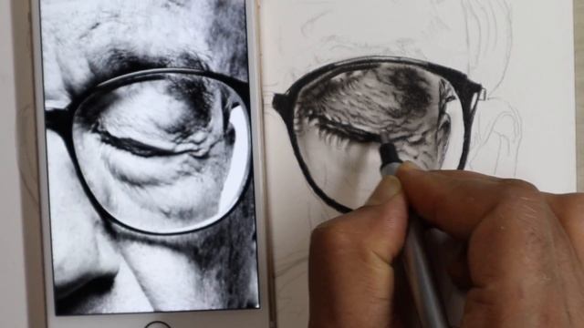 Realistic Portrait Drawing with Charcoal Pencil-Part 1 | How to Draw an Eye | Oldman Drawing смотреть онлайн