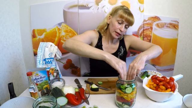 Салат из огурцов и помидоров на зиму простой рецепт заготовки и консервации! смотреть онлайн