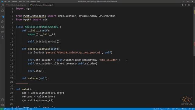 Python Curso V2: 462 2/2 Cargar un Archivo de Interfaz Gráfica de Usuario (GUI) de Qt Designer .ui смотреть онлайн
