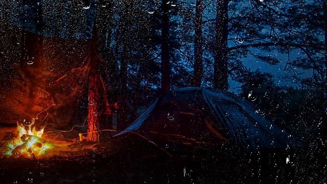 Засыпай с дождём в палатке с костром. Далёкий гром. Звуки дождя в палатке для сна, медитации, учёбы смотреть онлайн