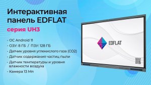 Интерактивная панель EDFLAT серии UH3 - обзор возможностей и характеристик