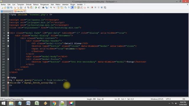 MENAMPILKAN DATA DARI DATABASE KE DALAM MODAL (BOOTSTRAP) смотреть онлайн