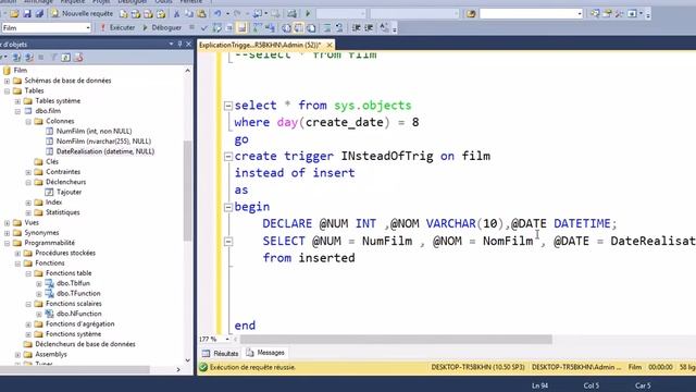 Part 3 : Exemple INSTEAD OF Trigger in Sql server ( les déclencheurs) darija смотреть онлайн