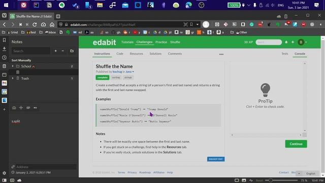 Edabit Java: Solving Shuffle The Name, Easy Difficulty смотреть онлайн