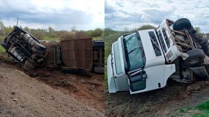 Так летел, что даже раму согнул! Постановка на колеса в два эвакуатора.