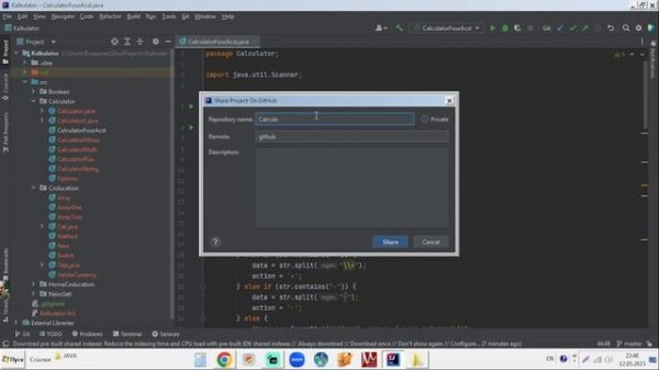 Как выложить код(проект) из IntelliJ IDEA на GITHUB.