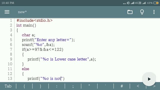 Write a program for check entered letter is Lower case or Not ? смотреть онлайн