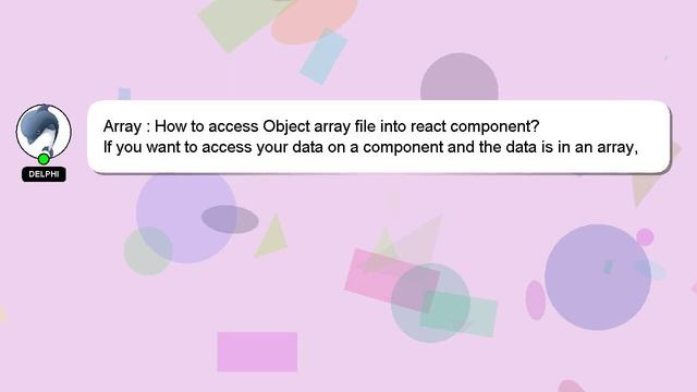 Array : How to access Object array file into react component? смотреть онлайн