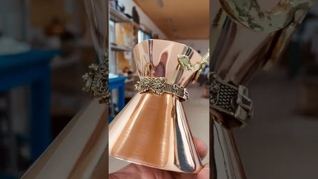 Джезве ( джезва,турка) ручная работа. Сделано из чистой меди, поясок и ручка- латунь. смотреть онлайн