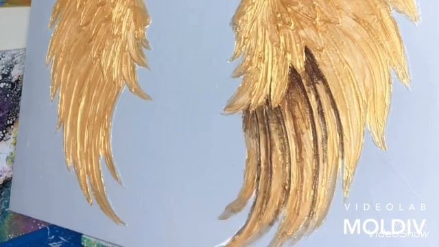 Мастер-класс. Картина текстурной пастой и поталь. extured paste and gold leaf. Painting with paste смотреть онлайн