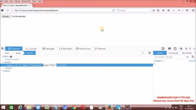 RAMESHSOFT:How to upload a file in Selenium Webdriver using Sendkeys()||Selenium in Realtime смотреть онлайн
