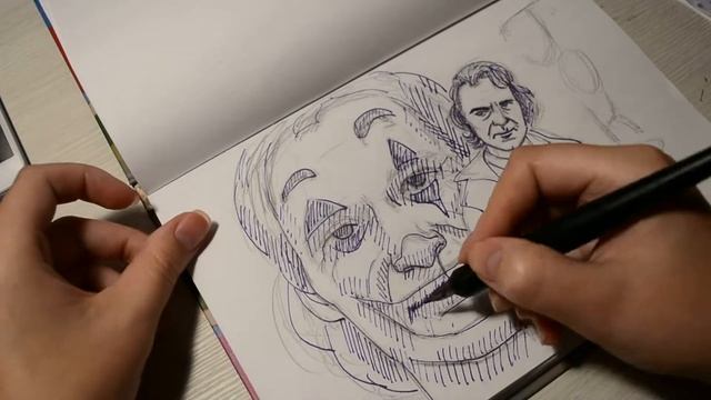 Рисунок тушью и пером. Джокер. Speedpaint. смотреть онлайн