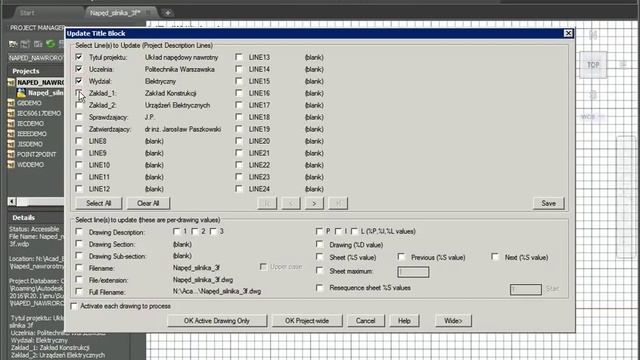 AutoCad Electrical napęd nawrotny silnika ustawienia projektu смотреть онлайн