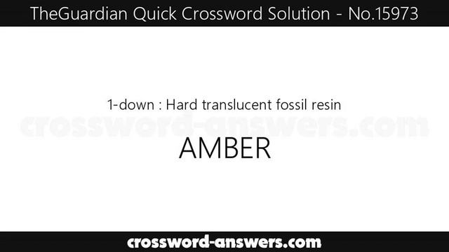 The Guardian Quick Crossword Answers for #15973 смотреть онлайн