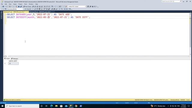 SQL Server Date and Time Functions (DATEADD AND DATEDIFF) Tutorial (Part 3) смотреть онлайн