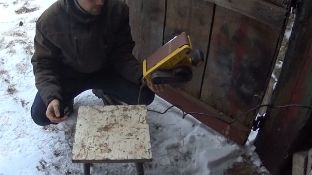 Ленточная шлифмашина Stanley SB90 ► Новый инструмент на даче ► Снегопад в Пскове.