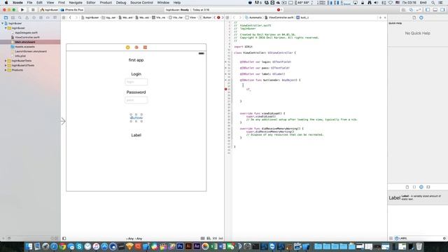 Простая разработка приложений на Xcode 7 & Swift 2: проверка логина и пароля смотреть онлайн