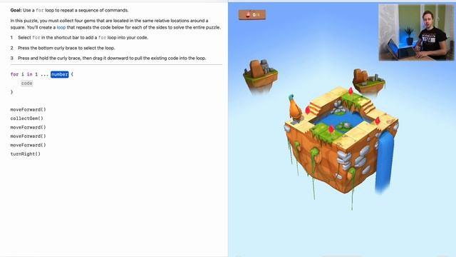 Swift Playgrounds на русском, For Loops 2 урок | Looping All the Sides смотреть онлайн