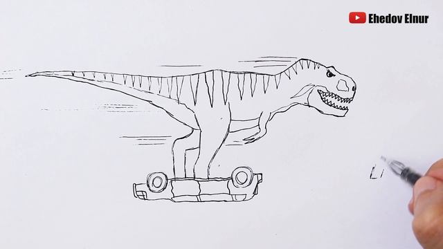 Как нарисовать Динозавра легко смотреть онлайн