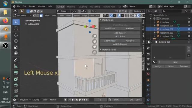 использование Building Tools для быстрого создания моделей зданий в Blender смотреть онлайн