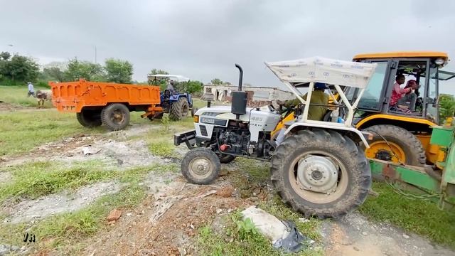 My JCB 3dx working with 4 Tractor to Repair Road | Sonalika 60 Rx | Sonalika 35 Di | Eicher 485 смотреть онлайн