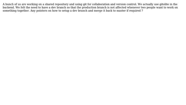 How to setup a dev branch in git? смотреть онлайн