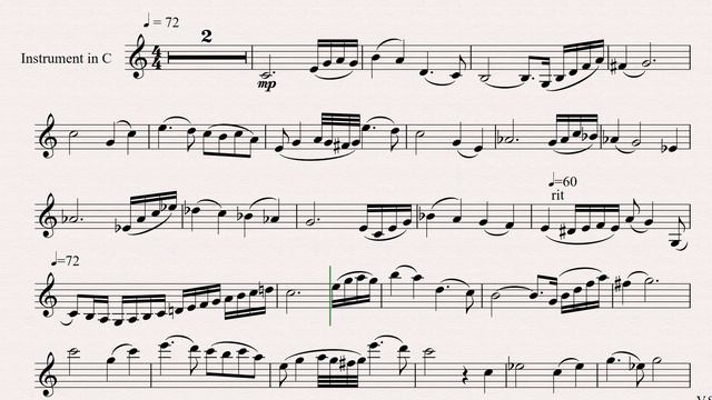 Shostakovich Gadfly Romance Flute Violin Backing Track and Sheet Music смотреть онлайн