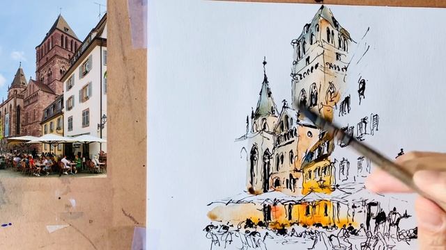 Color is a personal choice/Urban Sketching/Watercolor + Ink/Loose style/Study and practice смотреть онлайн