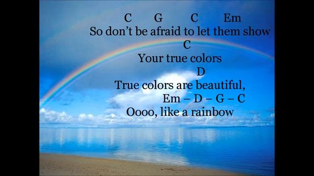True Colors Chords Lyrics Tutorial Guitar Added sound смотреть онлайн