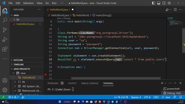 How to read data from PostgreSQL using Java смотреть онлайн