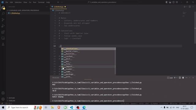Python in Tamil | Variables and Operator Precedence - Vid 3 | Python Basics | Complete Python Cours смотреть онлайн