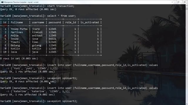 #3 Manajemen Transaksi SavePoint dan Rollback to SavePoint Pada Mysql CMD смотреть онлайн