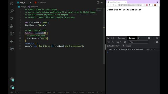 JavaScript | Global Scope - 46 | JavaScript తెలుగులో [4K] | #learnwithsrikanthracharla смотреть онлайн