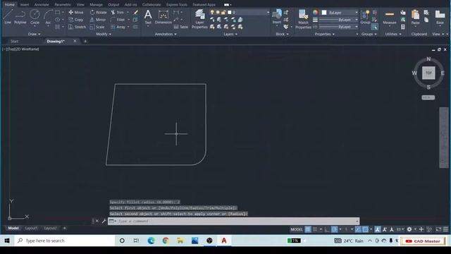 How to use fillet command in Autodesk AutoCAD software !! AutoCAD 2022 #AutoCAD #2022 #fillet #CAD смотреть онлайн
