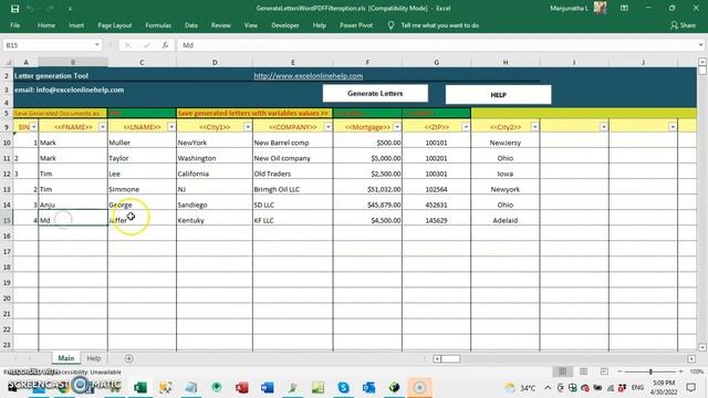 mail merge from excel to Word, bulk pdf/word doc generator смотреть онлайн