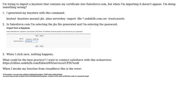 Salesforce: Import keystore in Certificate and Key Management смотреть онлайн