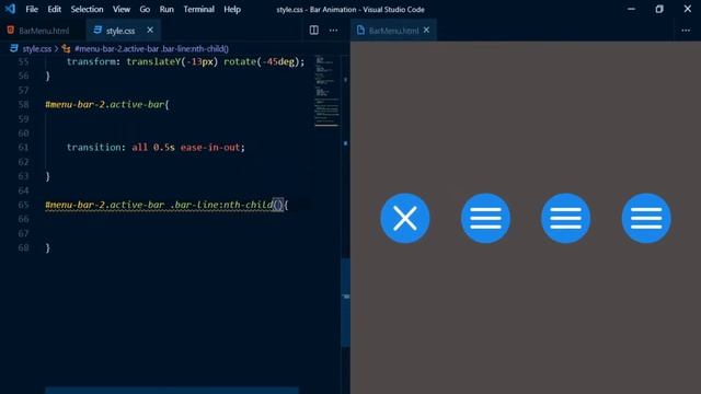 How to create a menu bar animated icon using HTML and CSS смотреть онлайн