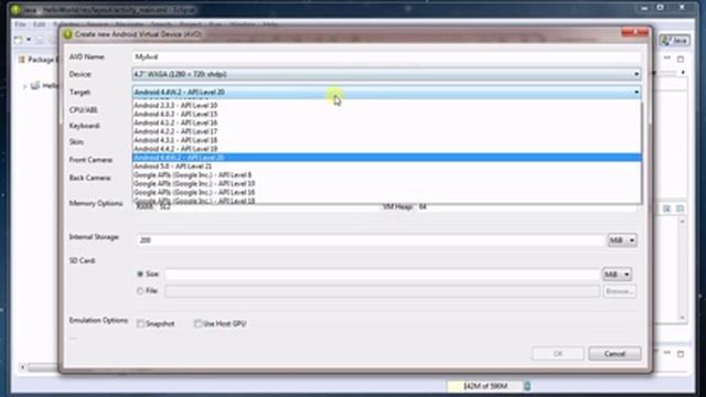 Android Tutorial -2- First Java Hello World App and AVD смотреть онлайн