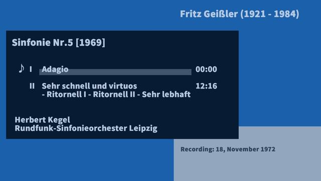 Fritz Geißler Symphony No.5 - Herbert Kegel 1972 смотреть онлайн