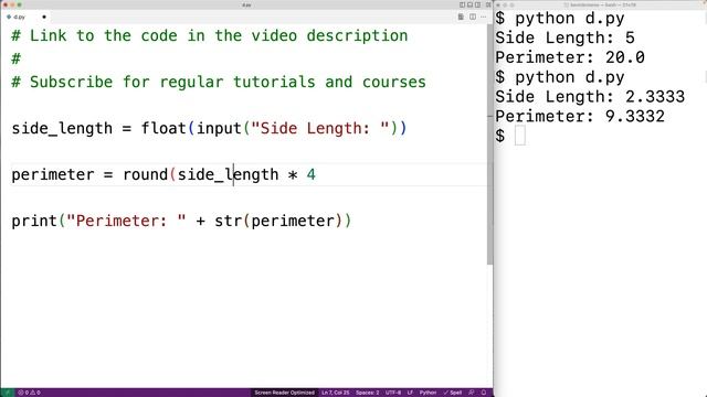 Perimeter Of A Square | Python Example смотреть онлайн