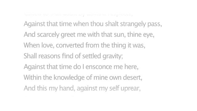 Shakespeare's Sonnet 49 – Against That Time, if Ever That Time Come смотреть онлайн