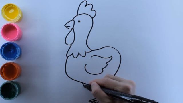 Рисуем домашних животных. Курочка, петух, и цыпленок смотреть онлайн