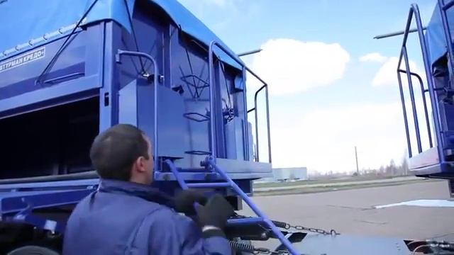 Зерновоз автопоезд самосвальный с боковой разгрузкой СКАНИЯ +прицеп смотреть онлайн